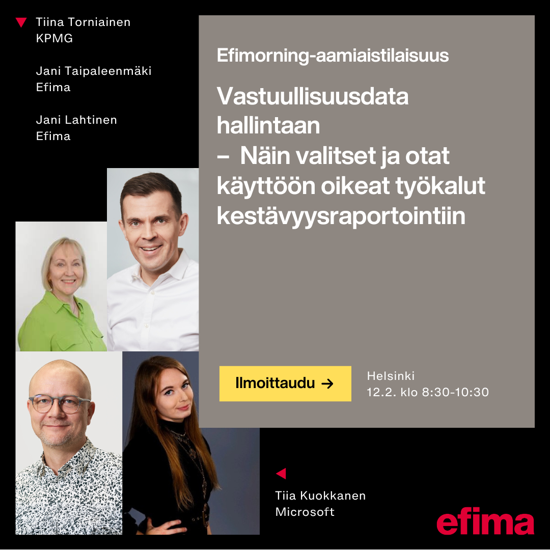 Efimorning: Vastuullisuusdata hallintaan